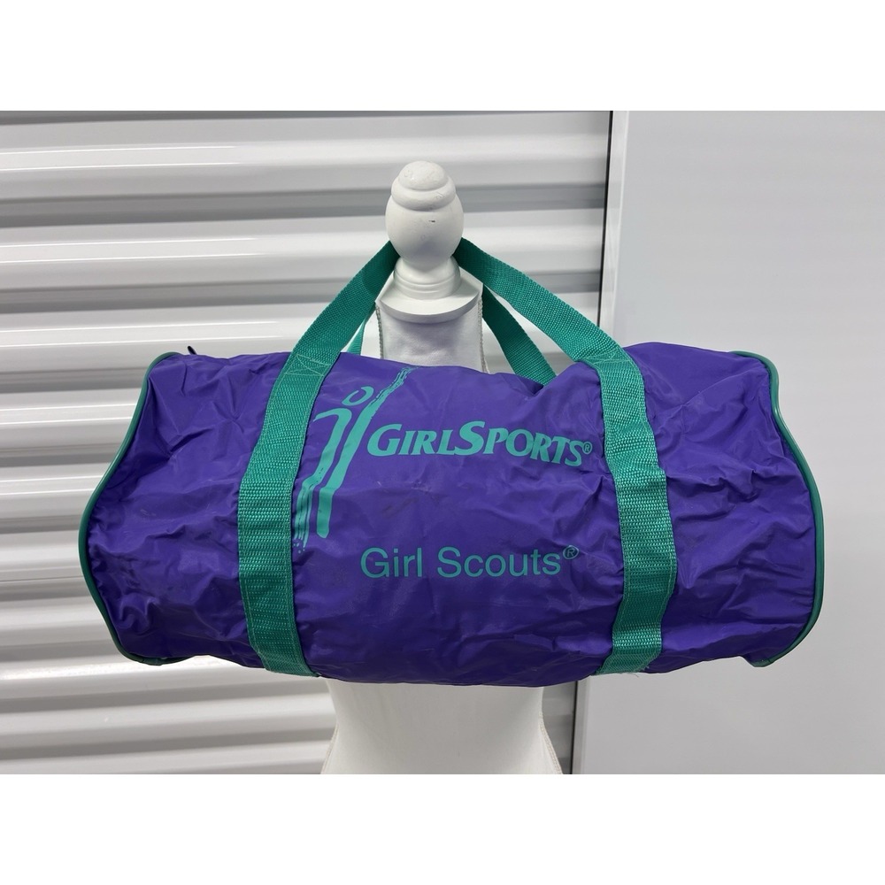 Vintage Girl Scout Duffel Bag Camping Girl Sports Rare Purple And Green 90s